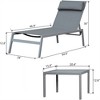 Gulches Grey 3-Piece Steel Patio Chaise Lounge Set with Adjustable Backrest & Side Table - 3 of 4