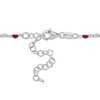 EVERLY JEWELRY | Sterling Silver Red Enamel Heart Link Chain Station Necklace - 18 in - 2 of 4