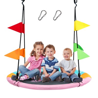 Infans 40" Flying Saucer Tree Swing Indoor Outdoor Swing Play Set w/Hanging Strap Horse