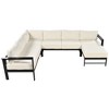 4-Piece Outdoor Patio Aluminum U-Shaped Sectional Sofa Set with Thick Cushions - 2 of 4