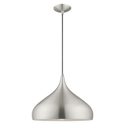 Livex Lighting Metal Shade 1 - Light Chandelier in  Brushed Aluminum