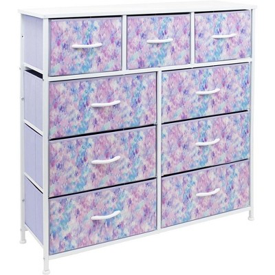 Sorbus Dresser with 9 Drawers - Furniture Storage Chest Tower Unit for Bedroom, Closet, etc - Steel Frame, Wood Top, Fabric Bins
