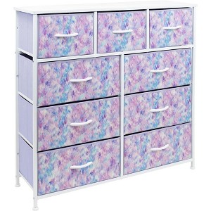 Sorbus Dresser with 9 Drawers - Furniture Storage Chest Tower Unit for Bedroom, Closet, etc - Steel Frame, Wood Top, Fabric Bins - 1 of 4