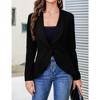 Womens Blazer Long Sleeve Ruffle Hem Casual Office Business Cardigan Suit Jackets - 2 of 4