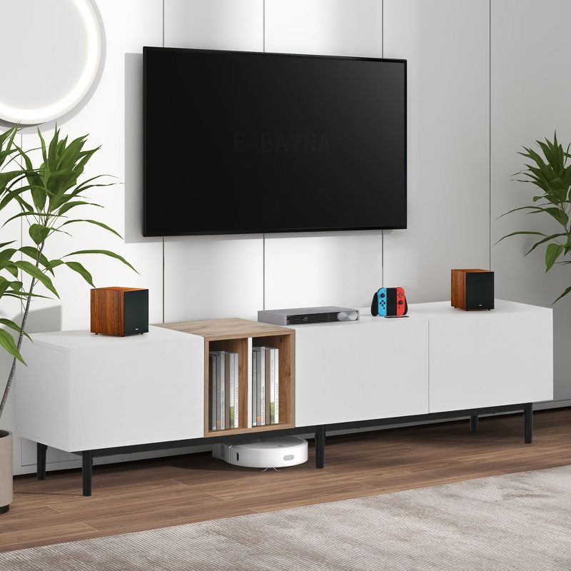 Modern TV Stand for TVs up to 80'', Entertainment Center with Large Storage Cabinet-ModernLuxe, 2 of 14