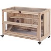 39'' Wooden Hamster Cage with 3 Levels,2 Huts,Ramps,Pull Out Tray and Wheels,Small Animal Cage for Syrian and Dwarf Hamsters – LAOTIES - 4 of 4
