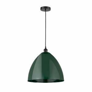 Plymouth Dome - 1 Light Cord Hung Mini Pendant In Industrial Style-18.75 Inches Tall and 16 Inches Wide - 1 of 1