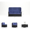 6-Piece Rattan Patio Furniture Set, Adjustable Canopy and Backrest Sectional Sofa for Outdoor Relaxation - 3 of 4