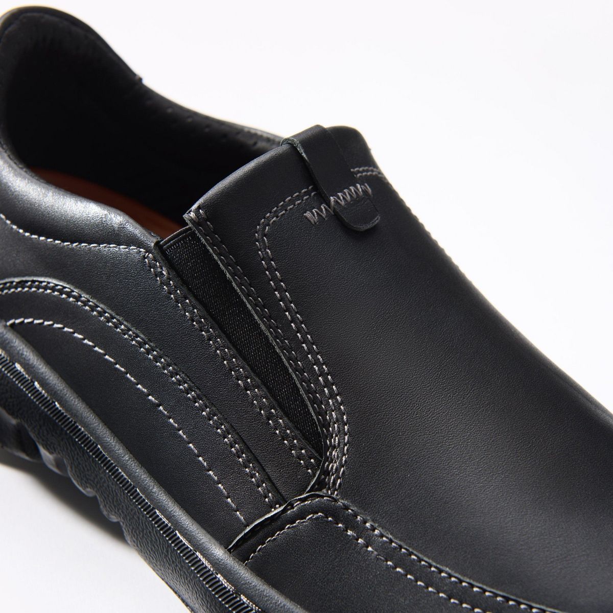 Clarks Mens Clarks Pro Step Black Leather Shoes - thumbnail 4