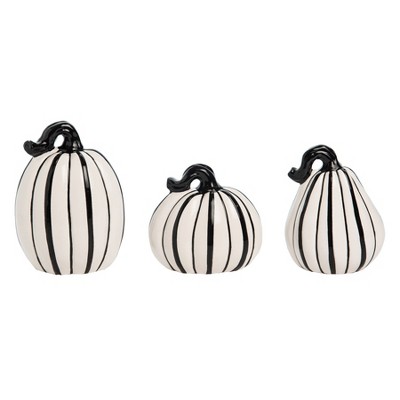Dolomite Slim Black & White Pumpkins Set of 3