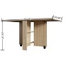 NicBex Dining Table 55.12" Modern Rectangular Folding Wooden Dining Table with 2 Wheels and 2 Storage Racks for Dining Room - 3 of 4