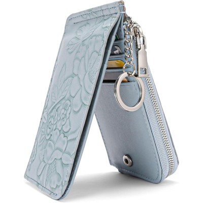 BEAFUP Wallet for Women,Slim RFID Blocking Leather Wallet - with Zipper Pocket, Compact Card Holder for Handbags, Travel, Daily Use