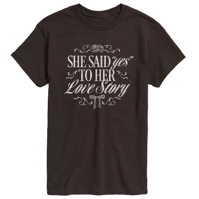 Women's - Instant Message - Yes To Her Love Story Short Sleeve Graphic T-Shirt
