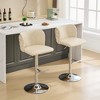 Bar Stools Set of 2, Upholstered 360° Swivel Bar Chairs Modern Bar Stools, Height Adjustable Stool with Chrome Base for Kitchen Island Home Bar - 2 of 4