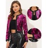 Allegra K Women's Party Sparkly Sequin Cropped Jacket - 2 of 4
