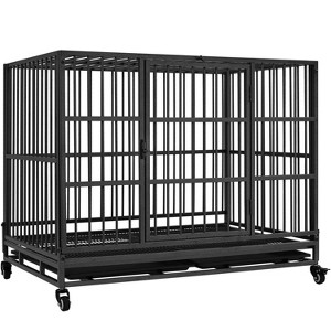 Yaheetech 42-inch Indestructible Dog Crate with Open-Top, Black - 1 of 4