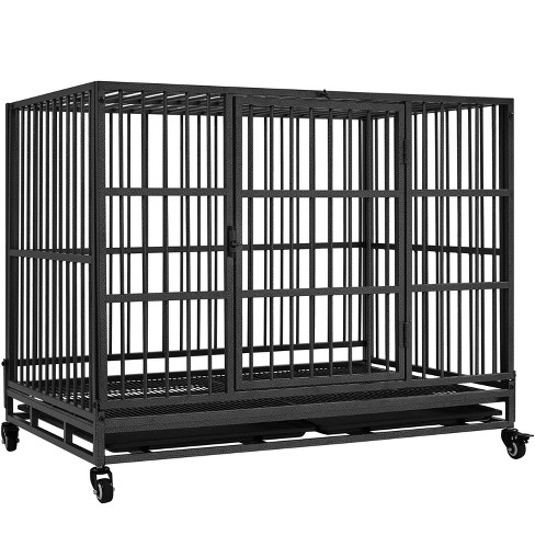 Yaheetech 42-inch Indestructible Dog Crate with Open-Top, Black - image 1 of 4