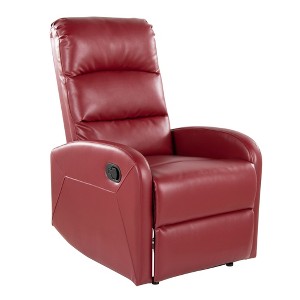 Contemporary Faux Leather Recliner Chair with Foam Padding and Manual Recline for Living Room - 1 of 4