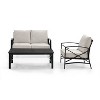 Crosley 3pc Kaplan Steel Outdoor Seating Furniture Set with Loveseat, Chair & Coffee Table - 2 of 4