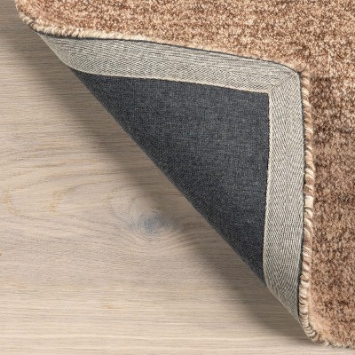 Tan 5' x 8' Solid Wool Area Rug