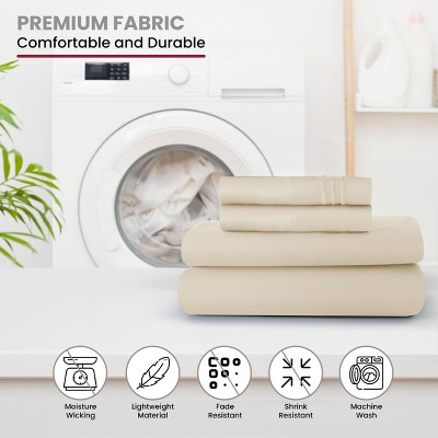 Vanilla Twin Microfiber Deep Pocket Sheet Set