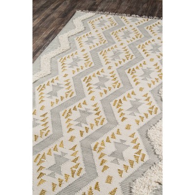 Handmade Tufted Geometric Gray Wool Rectangular Rug 3' x 5'