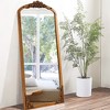 PexFix 70"x30" Solid wood carved right-angle slightly arched golden full-length mirror - 3 of 4