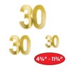 Beistle Gold Foil "30" Birthday Cutouts, 4¾"-11¾", Pack of 12 - 3 of 4
