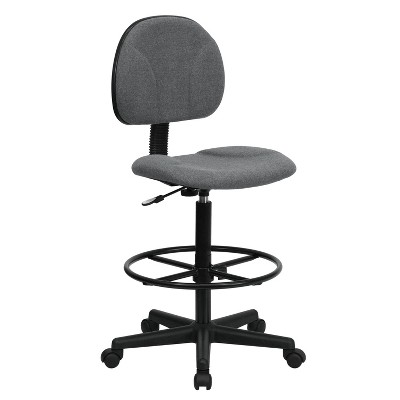 Carnegy Avenue Mesh Adjustable Height Drafting Chair in Gray, Gray Mesh/White Frame