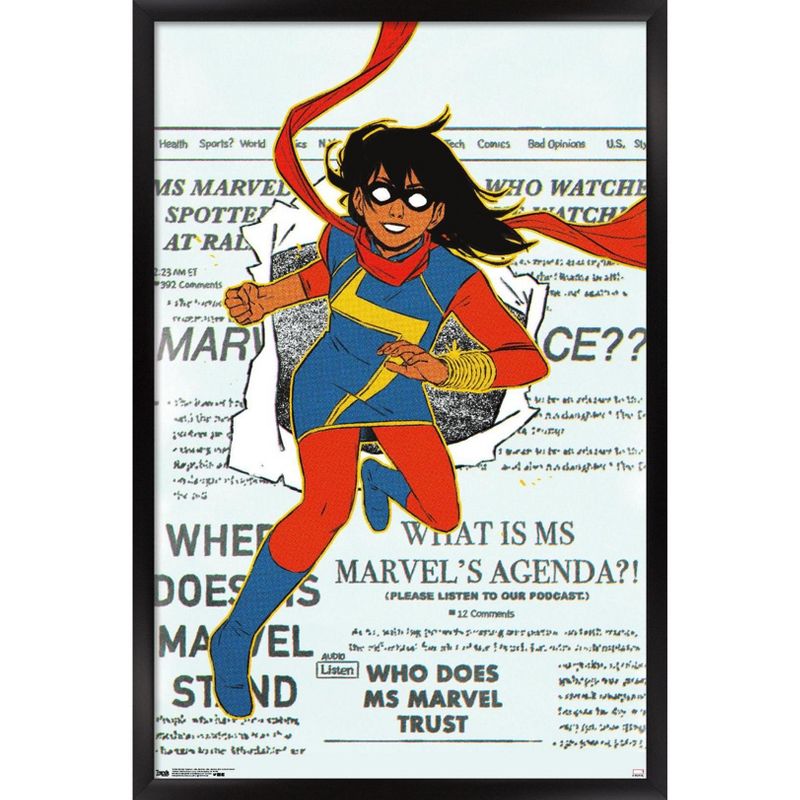 Trends International Marvel Comics - Ms. Marvel - Ms. Marvel #25 Variant Cover Framed Wall Poster Prints, 1 of 7