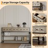 52"  Entryway Table, Console Table with 3 Storage Drawers, 3 Tier Farmhouse Wooden Sofa Table, Hallway Tables for Entryway, Living Room-Grey - 3 of 4