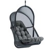 Royal Hampton Patio Hanging Swing Chair | Cushioned Dark Gray Mesh - 2 of 4