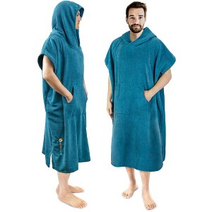 SUN CUBE Surf Beach Towel Changing Robe with Hood, Quick Dry Microfiber Wetsuit Changing Towel with Pocket for Surfing Men Women - 1 of 4