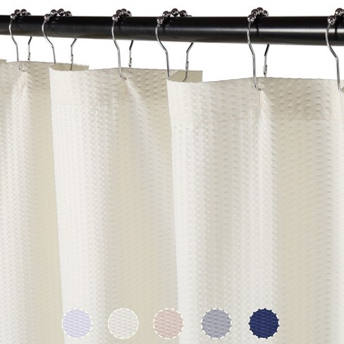 Soft Microfiber Fabric Shower Curtain Or Liner With Decorative Embossed ...