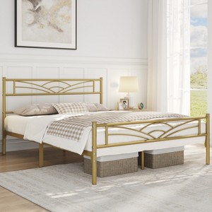 Yaheetech Metal Platform Bed Frame with Cloud-inspired Design Headboard - 1 of 4