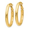 Black Bow Jewelry 4mm Omega Back Oval Hoop Earrings in 14k Yellow Gold, 30mm - 2 of 4