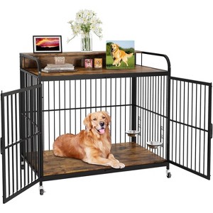 coucheta 40 Inch Metal Frame with 360° Adjustable Elevated Feeder Movable - 1 of 4