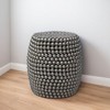 Royal Hampton 18" Side End Table | Silver Metallic Beads Studded Pattern | Nickel Coated Iron Frame - 3 of 4