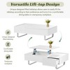 LOVMOR  Multi-functional High-gloss Surface Coffee Table with Lifted Tabletop,White - 3 of 4
