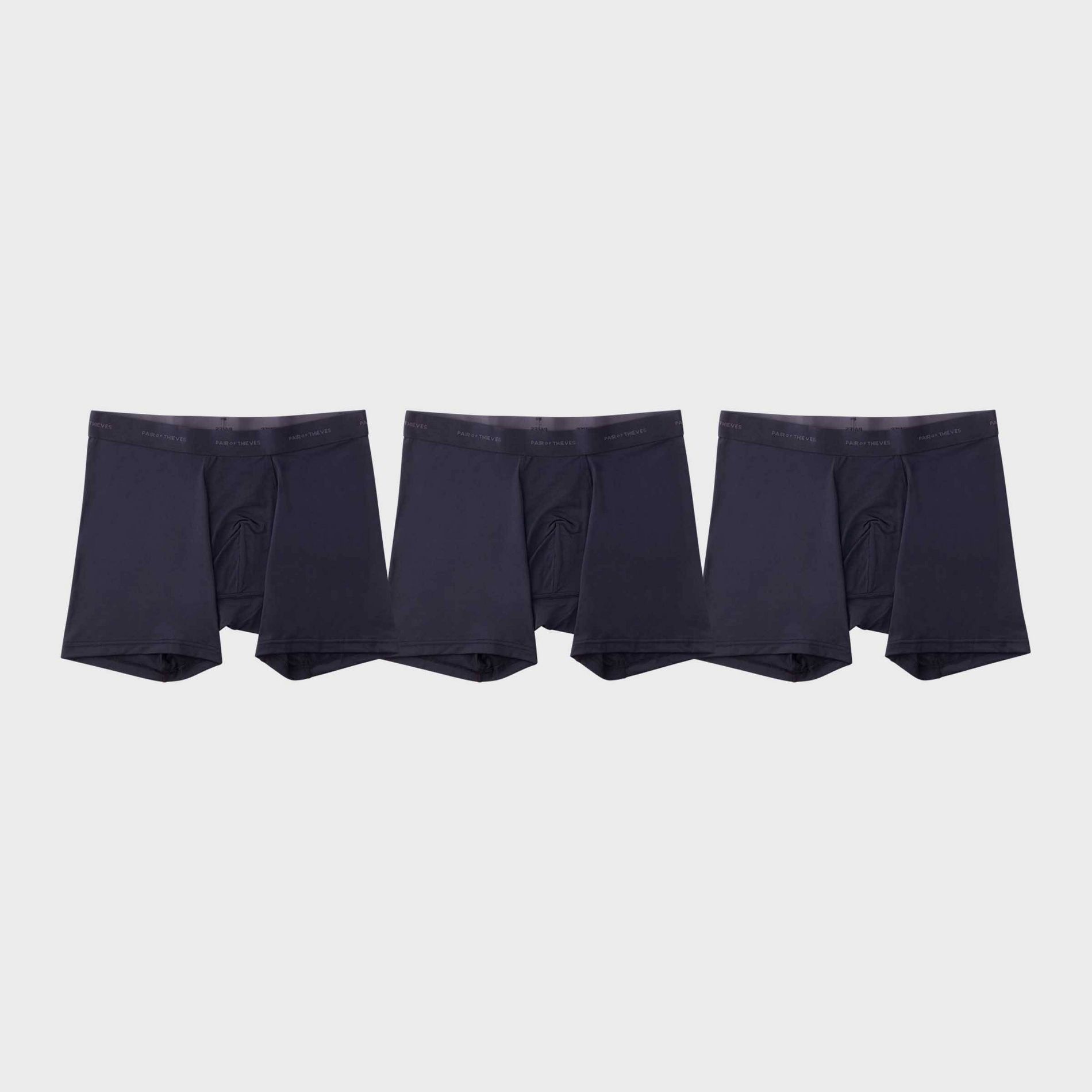 Pair of Thieves Men's Quick Dry Boxer Briefs 3pk - Black M: Mid Rise, Knit Fabric, Machine Washable, Medium Size