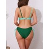 INSPIRE CHIC Women's Front Cross Contrast Color Bikini Sets, Strappy Top Tie Size Triangle Bottoms Swimwear Bathing Suits 1 Set - 3 of 4