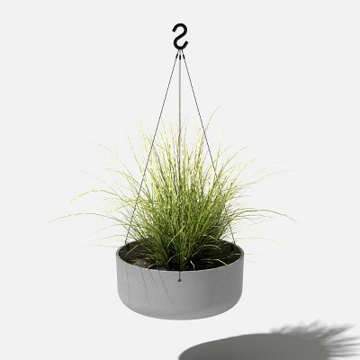 Gray 14" Hanging Plastic-Stone Outdoor Planter