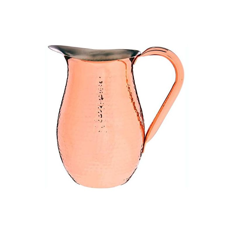 OGGI Stainless Steel Copper Pitcher-Copper Plated Water Pitcher with Hammered, 68oz /2 Lt Drink Pitcher, Copper Kitchen Accessories, 1 of 7