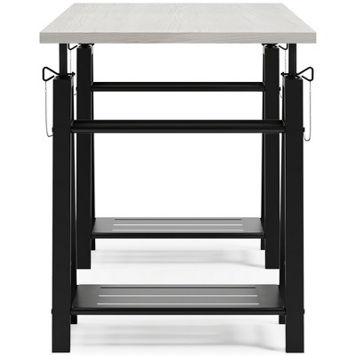Transitional 47'' Black and White Adjustable Home Office Desk with Drawer