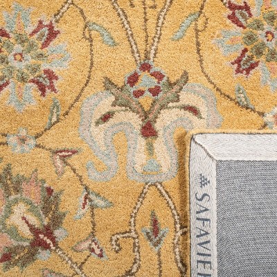 Gold and Gray Hand-Tufted Wool Area Rug, 7'6" x 9'6"