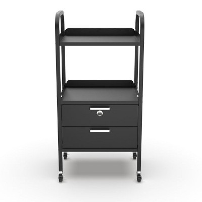 TASALON Lockable Metal Salon Trolley with Wheels