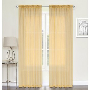 Kate Aurora Chic Living Jillian 2 Piece Ultra Lux Wide Rod Pocket Sheer Vole Window Curtain Panels - 1 of 1