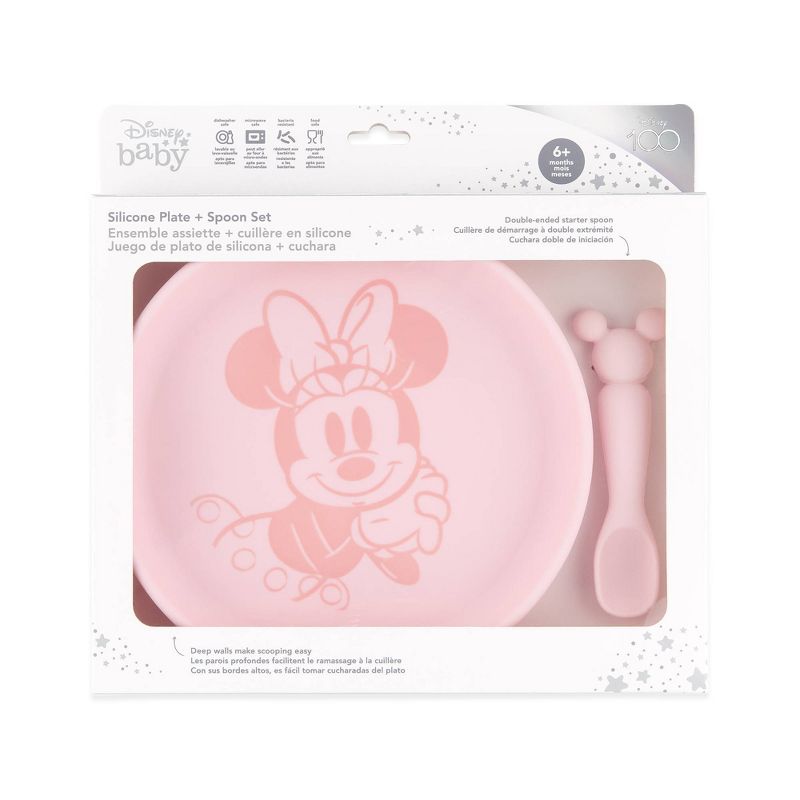 Disney Bumkins 2pc Disney Minnie Mouse Feeding Set - Salmon Pink, 4 of 7