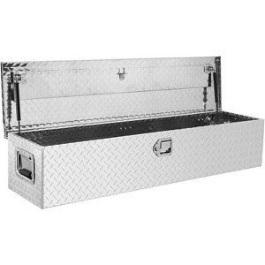 48 Inch Heavy Duty Aluminum Truck Bed Tool Box, Diamond Plate Storage with Sliding Tray, Lockable Tool Chest for Pickups, RVs & Trailers - 1 of 4