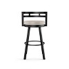 Amisco Render Upholstered Counter Height Barstool Cream/Black: Modern Metal Design, Integrated Armrests, Faux Leather - 3 of 4